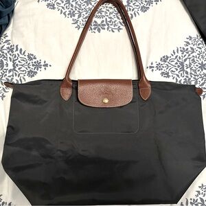 Authentic: Longchamp Le Pliage Original L Tote Bag - Gun Metal Gray
